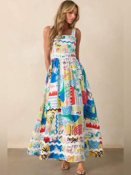Prosperina Dresses & Skirts - NWT Prosperina Florence Multi Tropical Print Linen Maxi Dress, Size XS